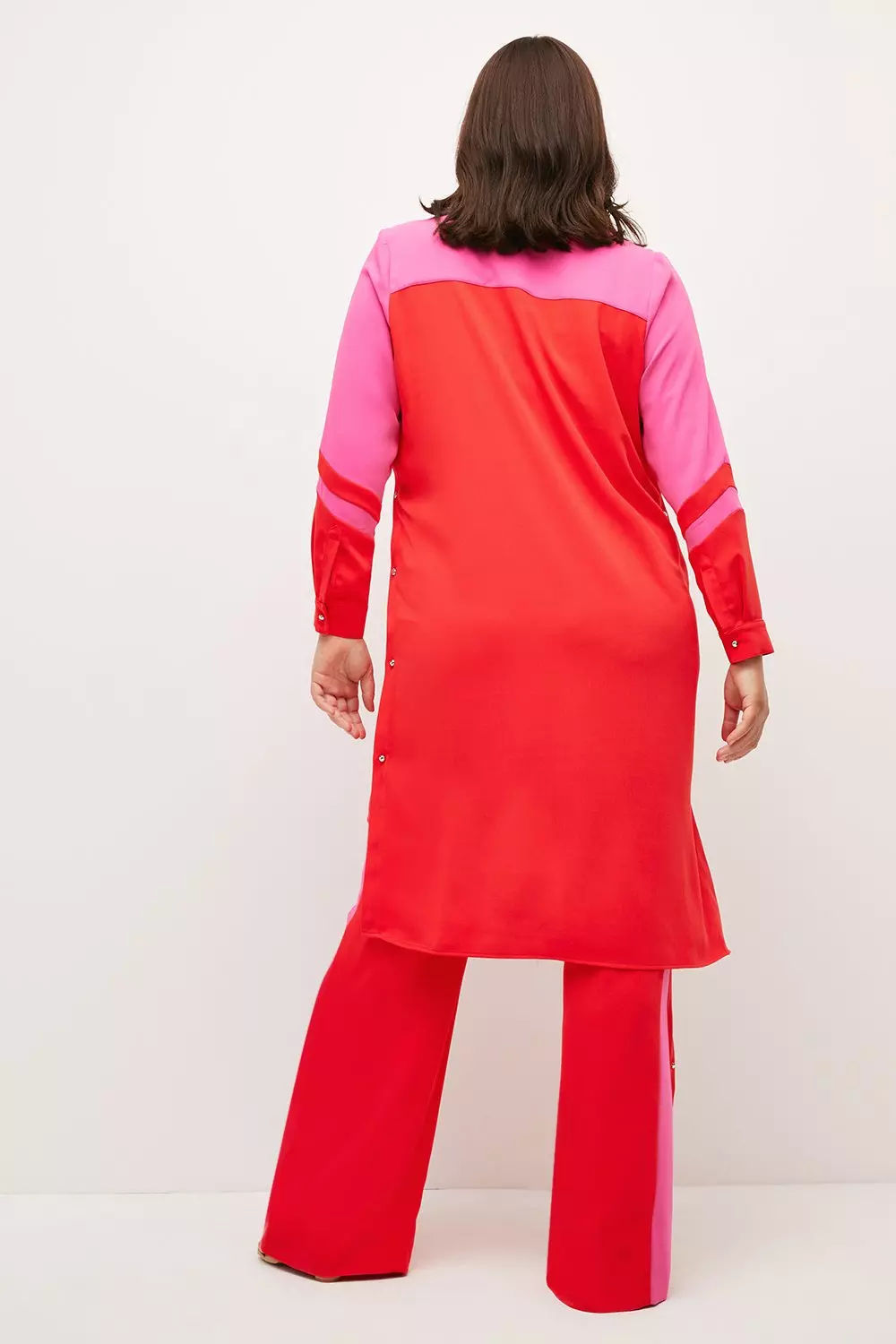 Plus Size Color Block Wide Leg Pants | Karen Millen