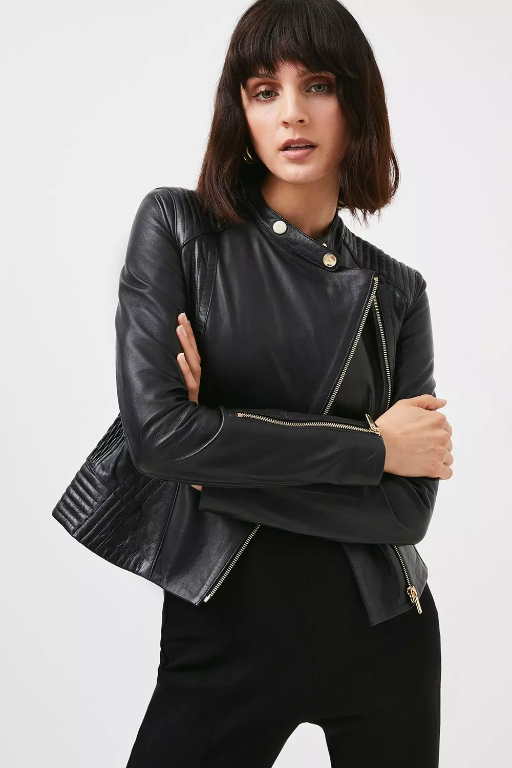 Karen millen quilted leather jacket best sale