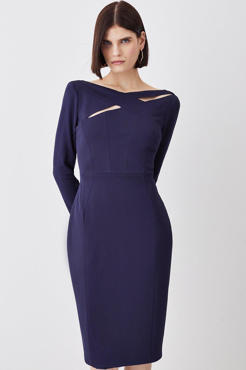 Navy Midi Dresses | Karen Millen US