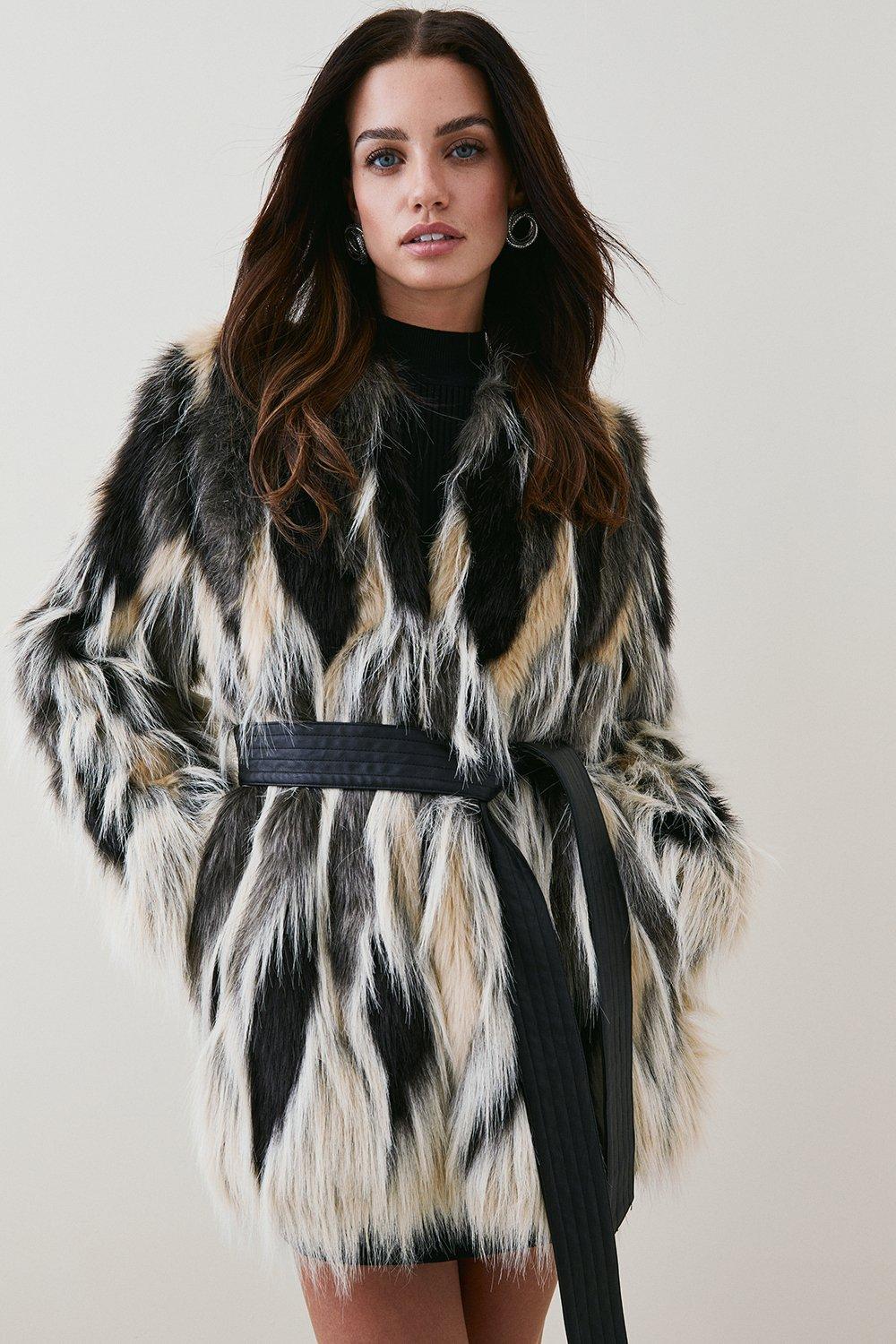 Karen millen fur coat online