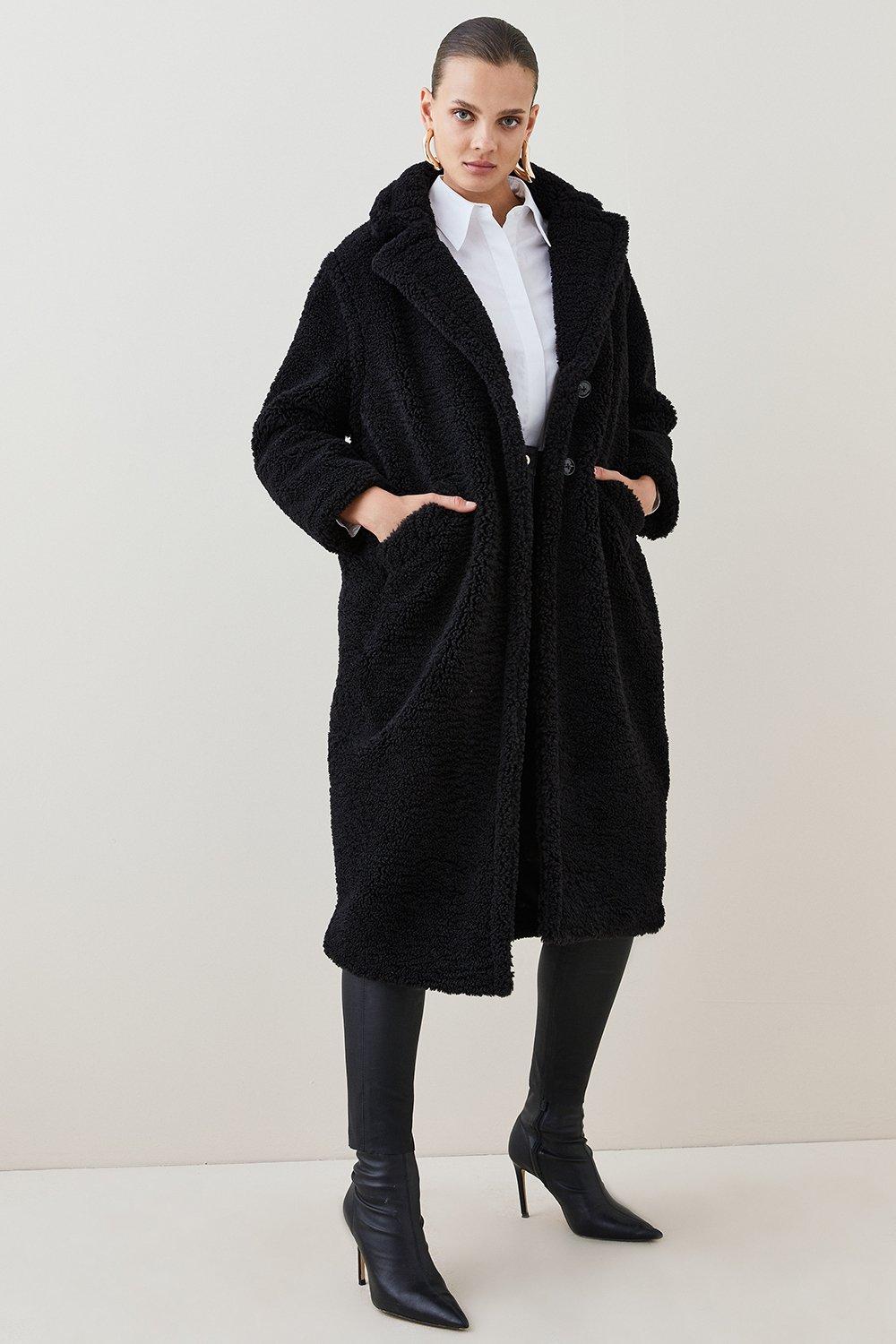 Teddy Longline Cosy Coat Karen Millen