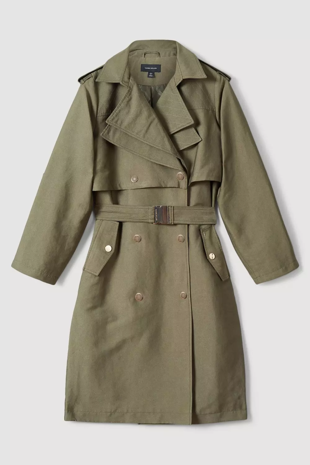 ★Karen Millen コットンストライプｘベルト 魅惑的マキシ★ KAREN MILLEN】ストライプ ブラック マキシ ドレス 関税込