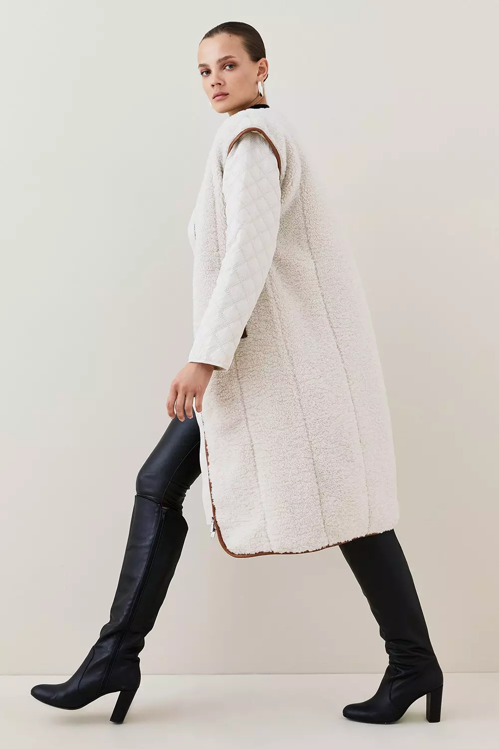 Teddy Hybrid Gilet Coat Karen Millen