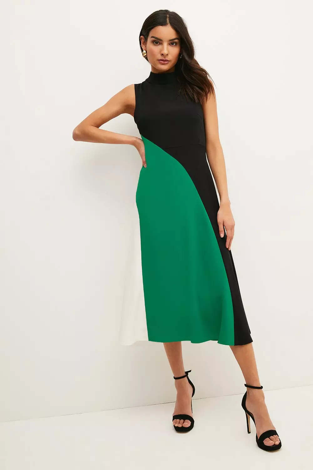 Petite Soft Tailored Color Block Dress Karen Millen