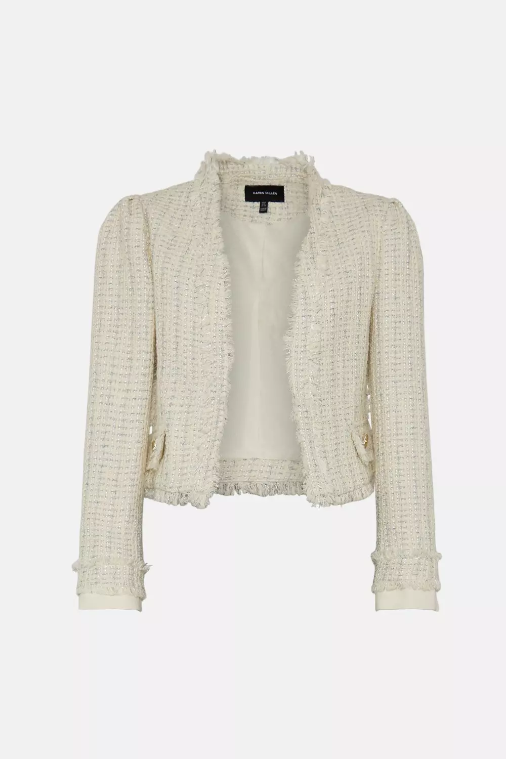 Cream Spring Boucle Cropped Trophy Jacket alternative image