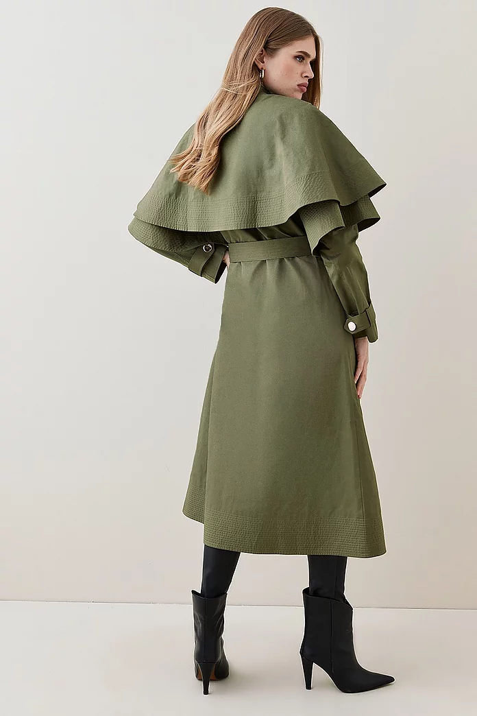 Storm Flap Layered Trench Coat | Karen Millen Storm Flap Layered Trench Coat | Karen Millen