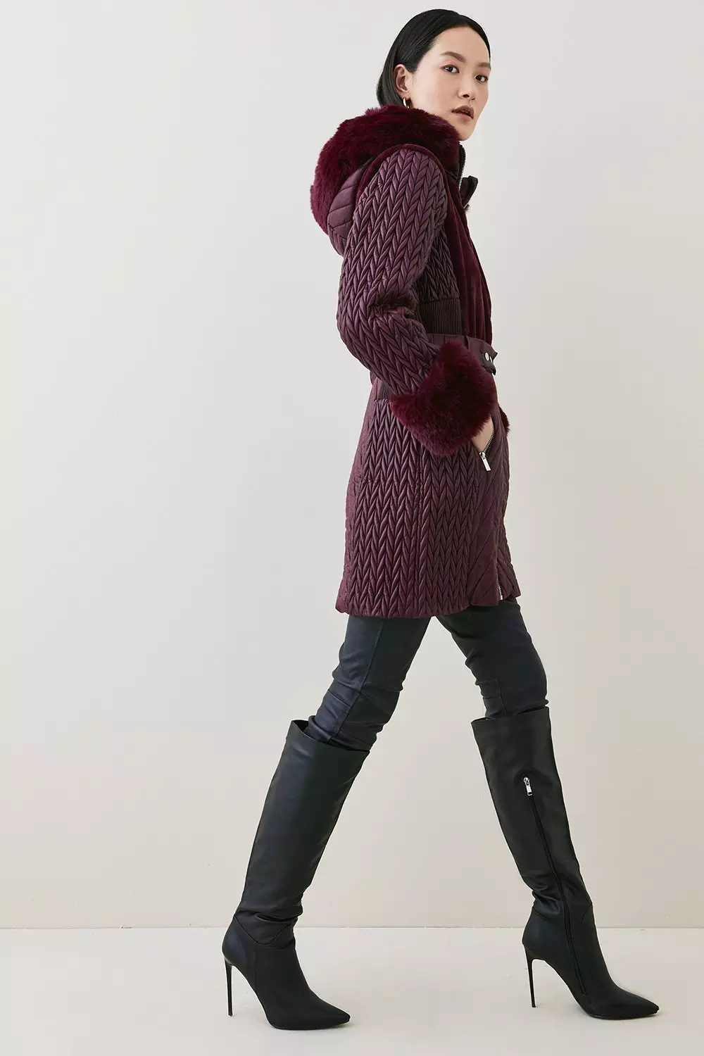 Patchwork Padded Overcoat [Multi]