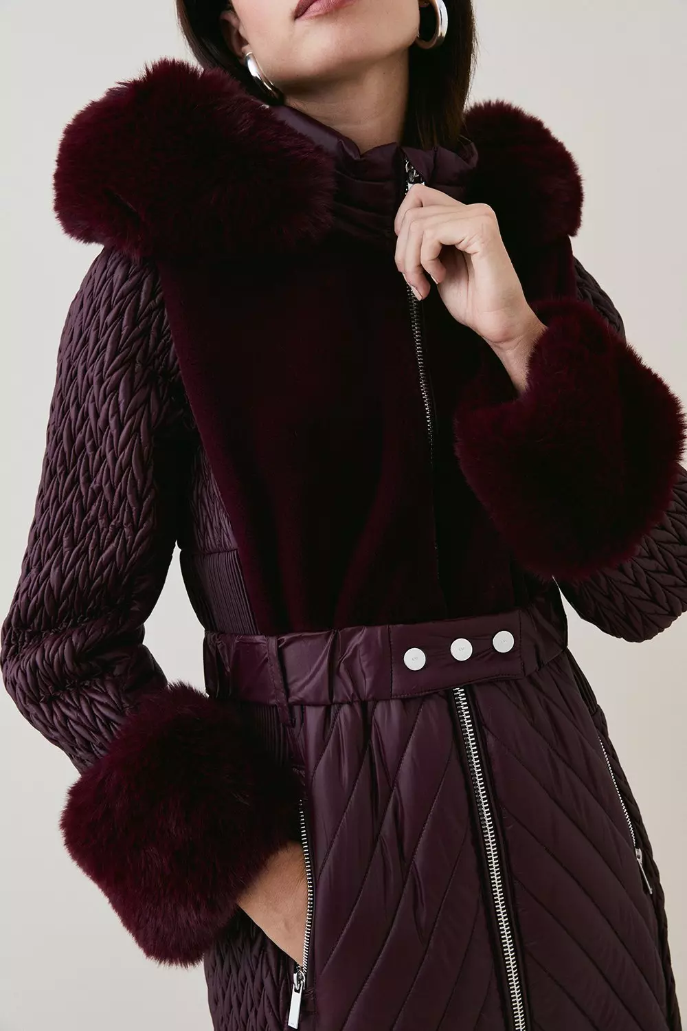 Berry belted coat clearance