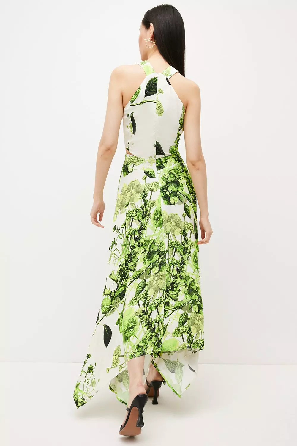 ★Karen Millen★ ミラービスコースリネンフローラルマキシ ☆Karen Millen ビスコース リネン ミラー フローラルミニドレス