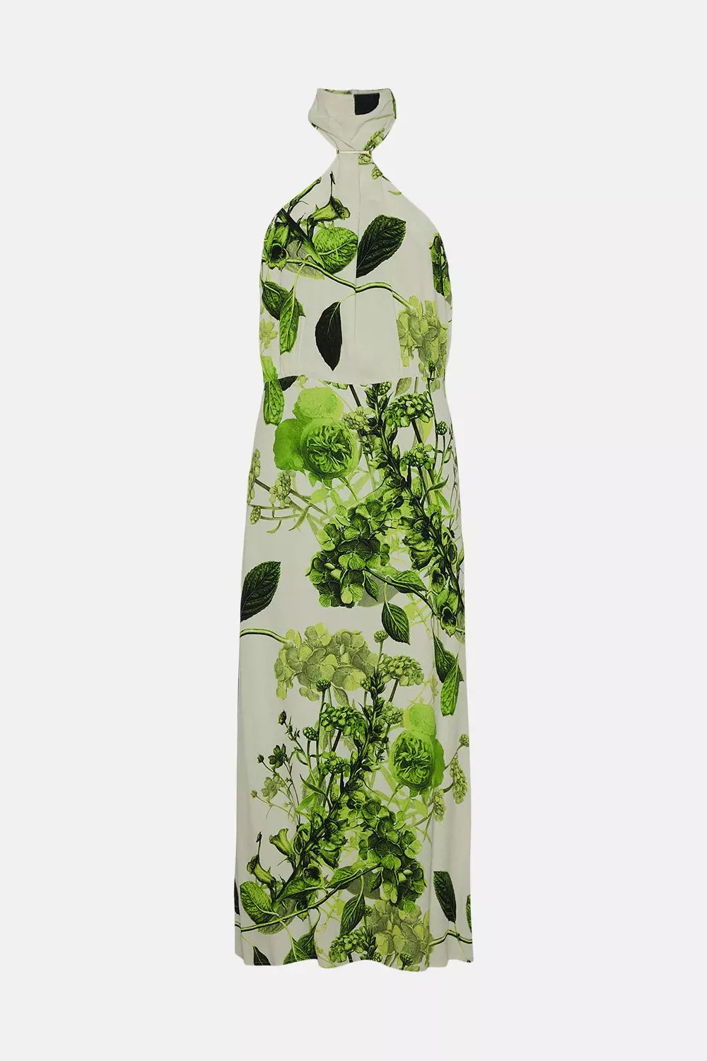Spring Green Botanical Bunches Woven Halter Midi Column