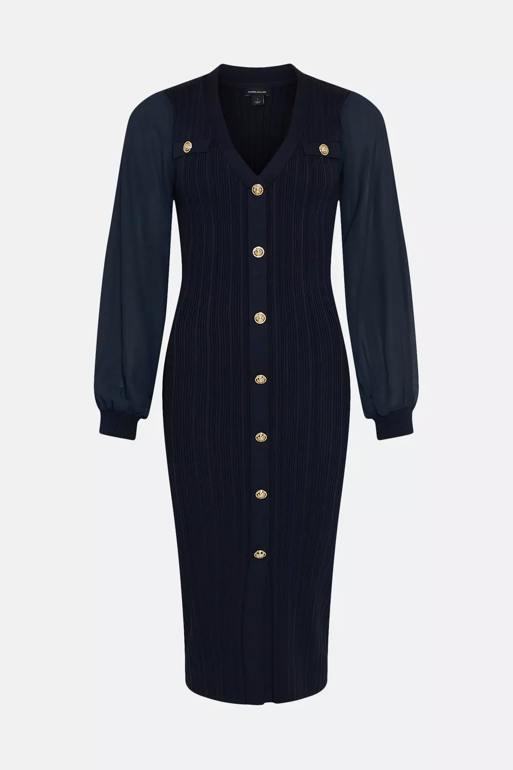 Karen Millen Lace Up Navy deals Sweater Dress