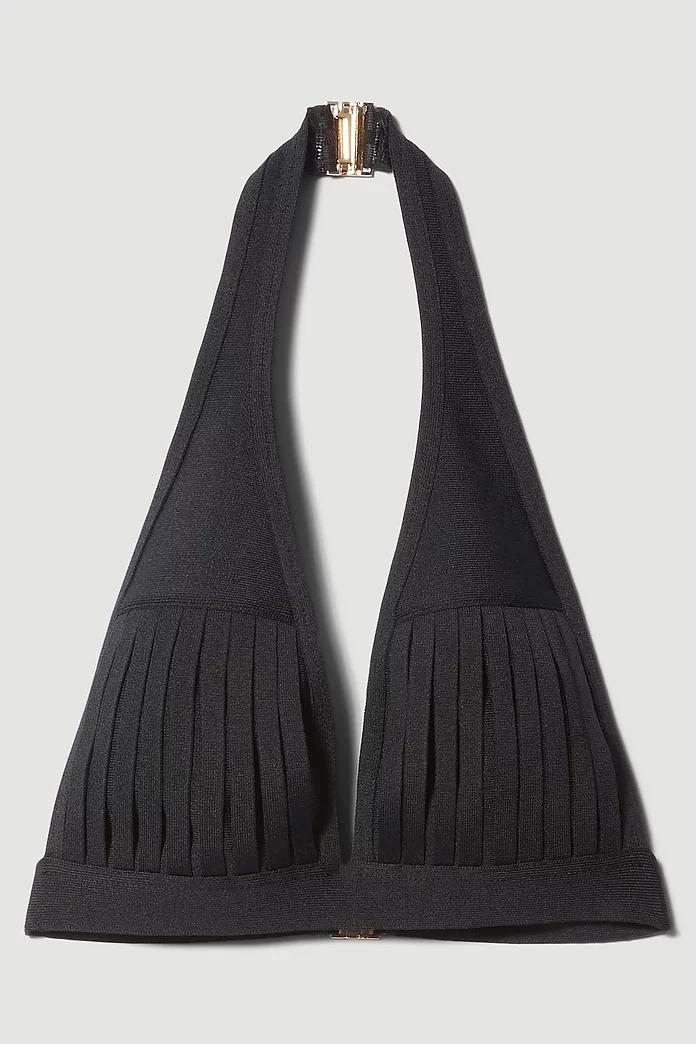Bandage Sheer Stripe Halter Top | Karen Millen Bandage Sheer Stripe Halter Top | Karen Millen