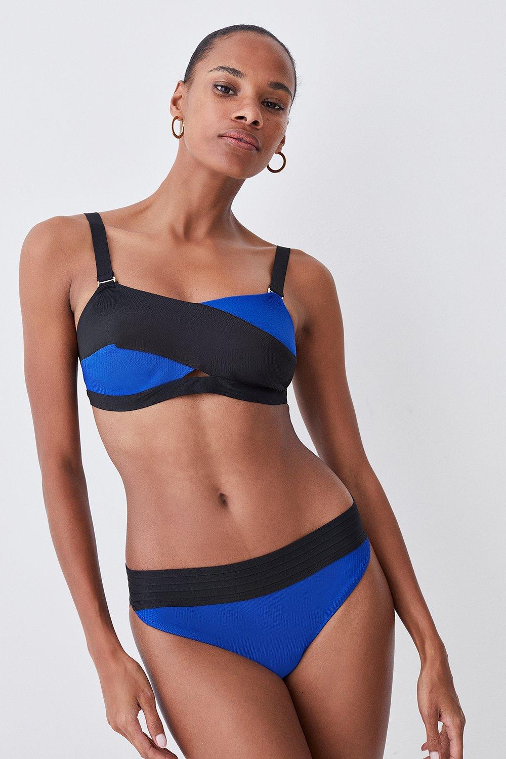 Cobalt Bandage Color Block Bikini Bottoms