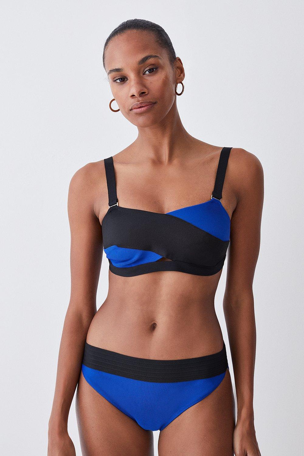 Cobalt Bandage Colour Block Bandeau Bikini Top