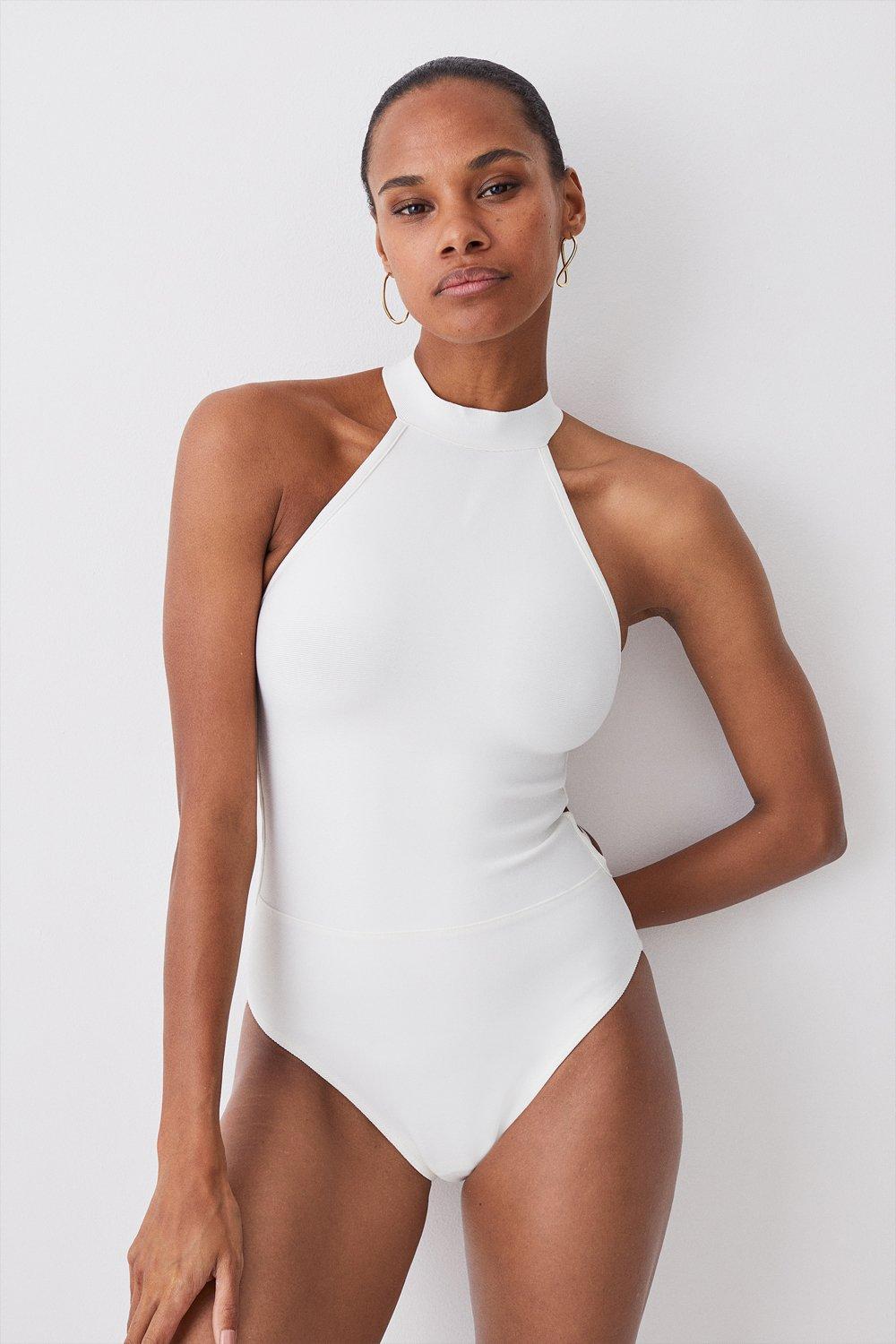 Bandage Halter Neck Strappy Back Swimsuit Karen Millen