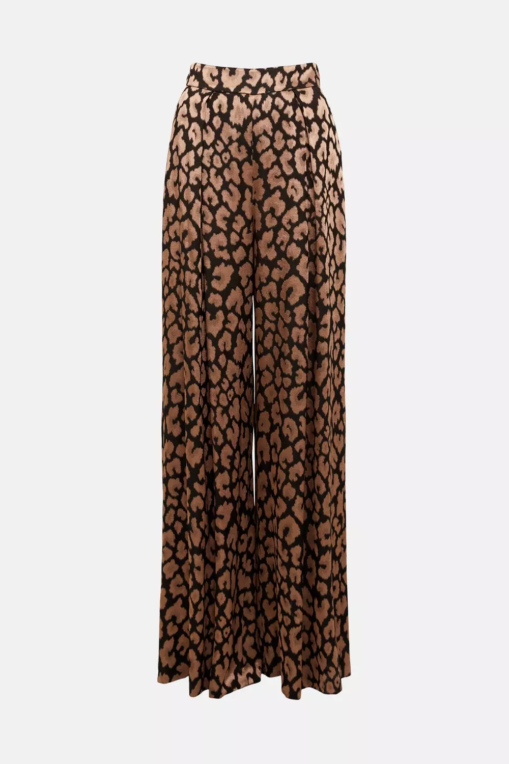 Leopard Jacquard Satin Wide Leg Trousers alternative image