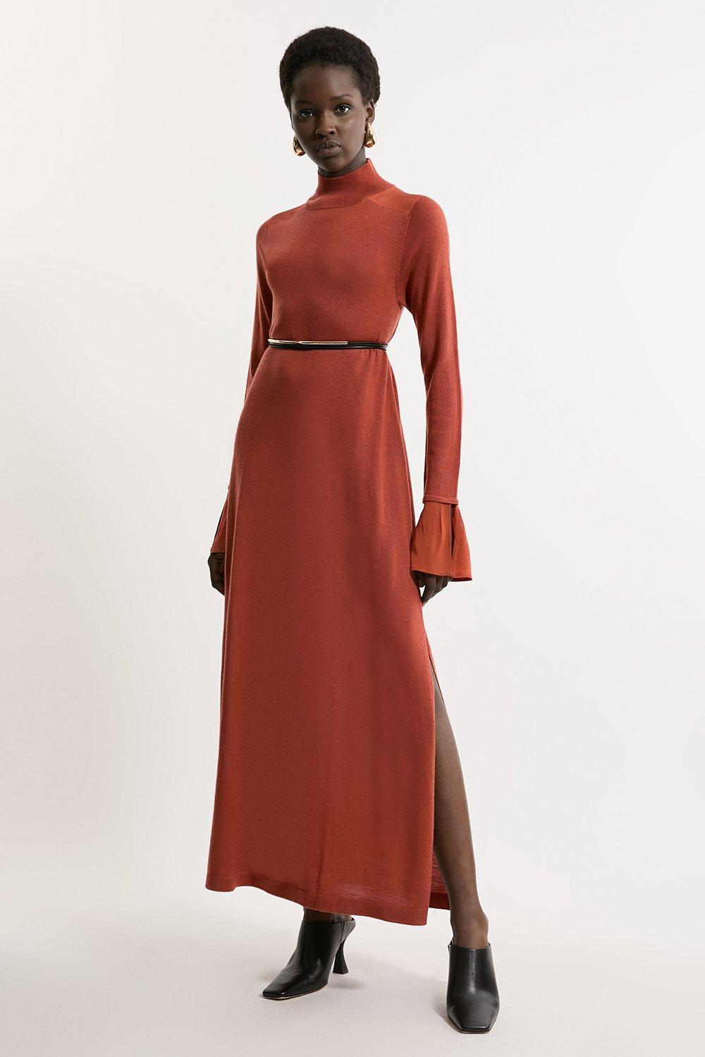 Long Sleeve Silk Dresses Silk Dresses with Sleeves Karen Millen