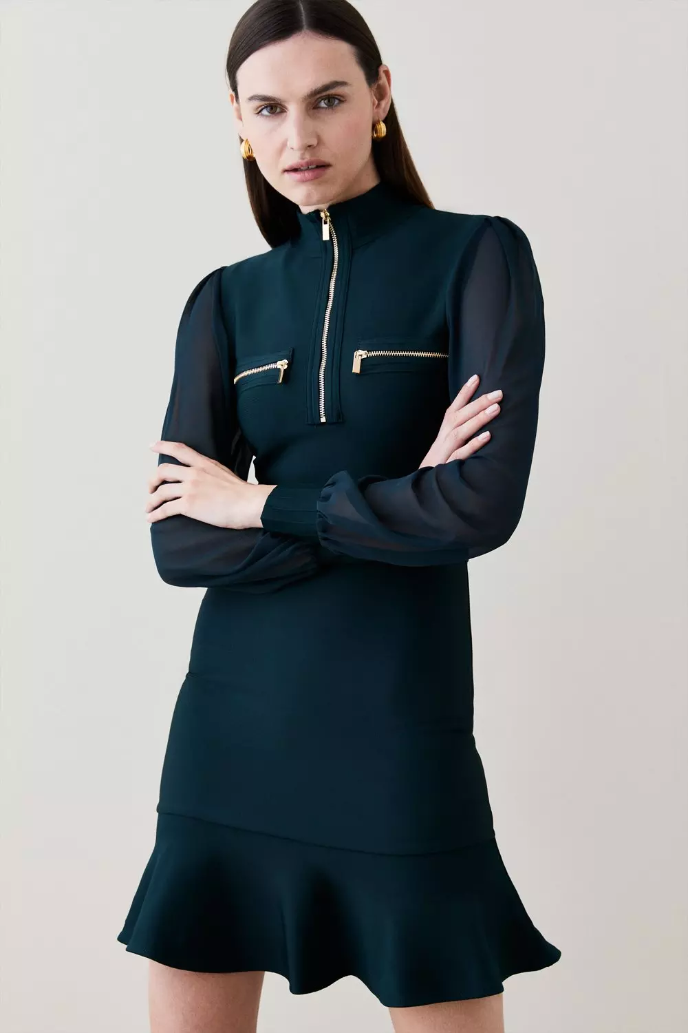 Karen millen high neck zip dress hotsell