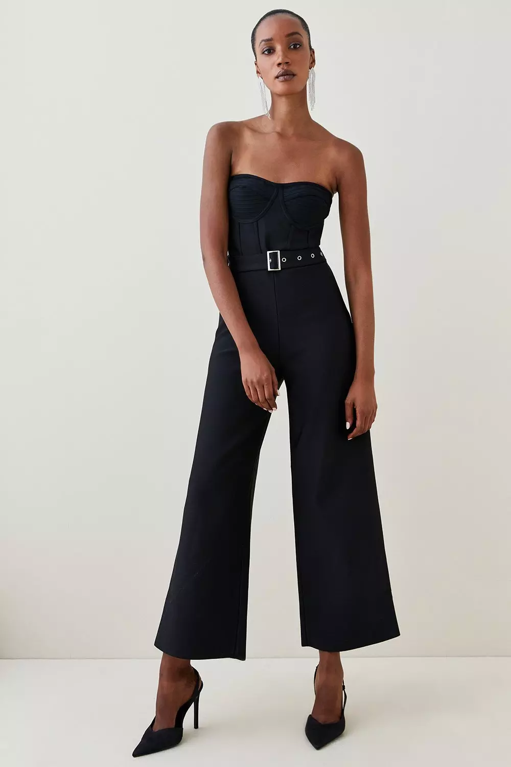 Bustier Bandage Knit Wide Leg Jumpsuit Karen Millen