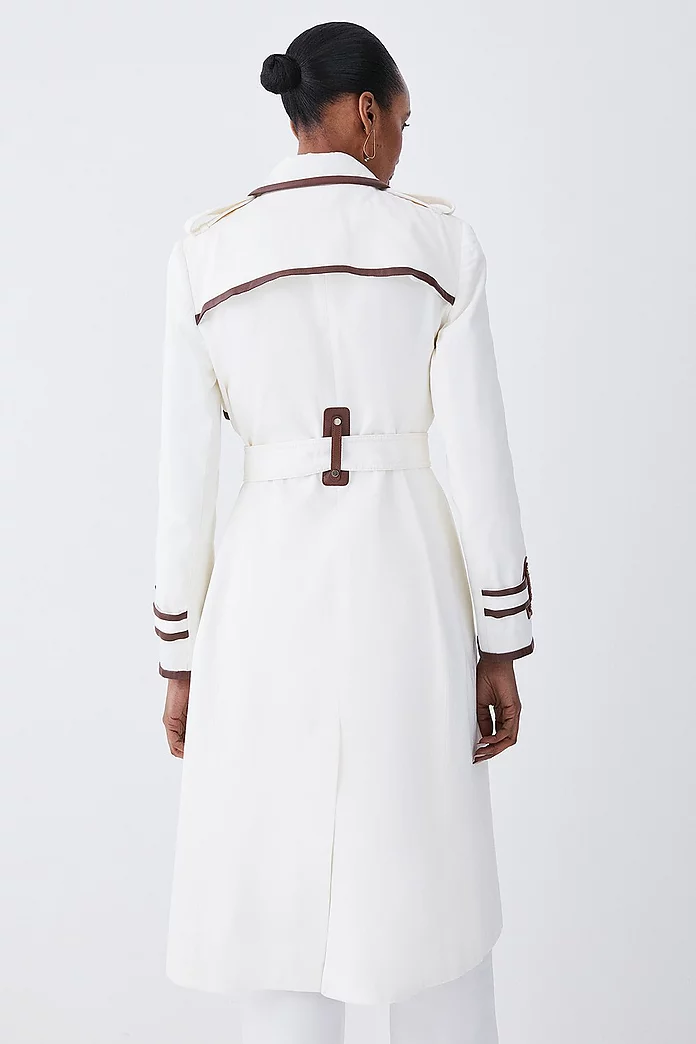 Collar Detail Belted Trench Coat | Karen Millen Collar Detail Belted Trench Coat | Karen Millen