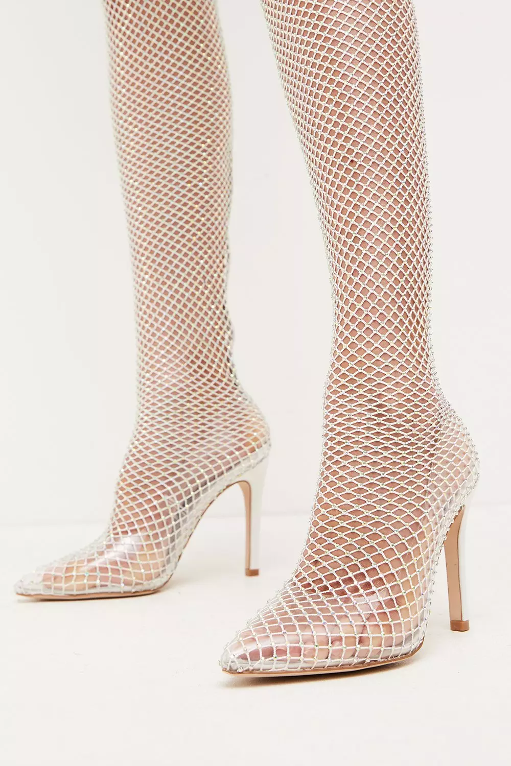 Ivory Gemstone Embellished Knee High Boot alternative image
