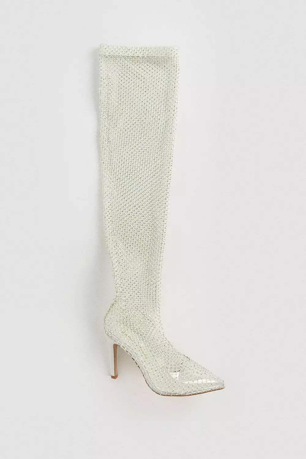 Ivory Gemstone Embellished Knee High Boot alternative image