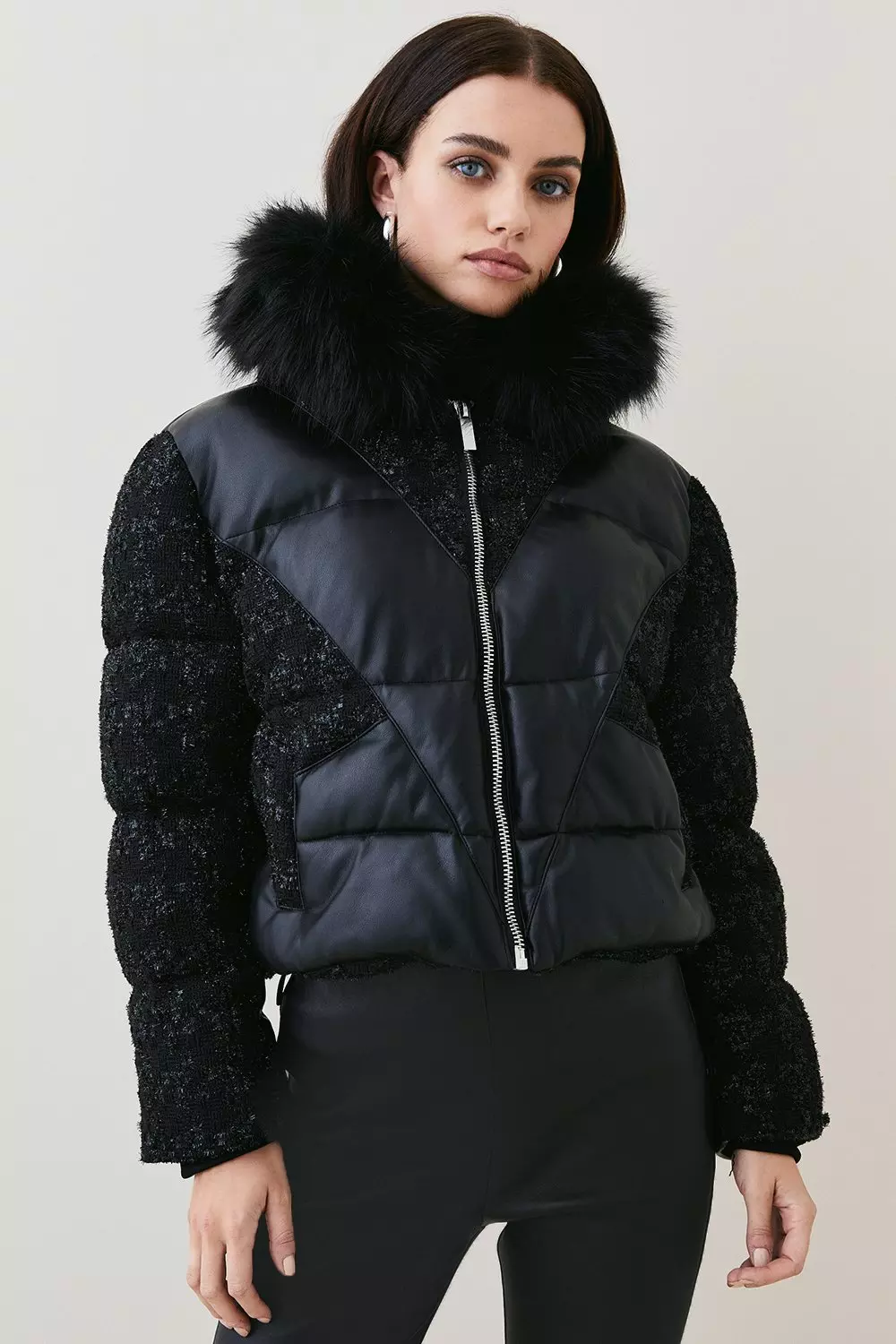 Karen millen black puffer coat best sale