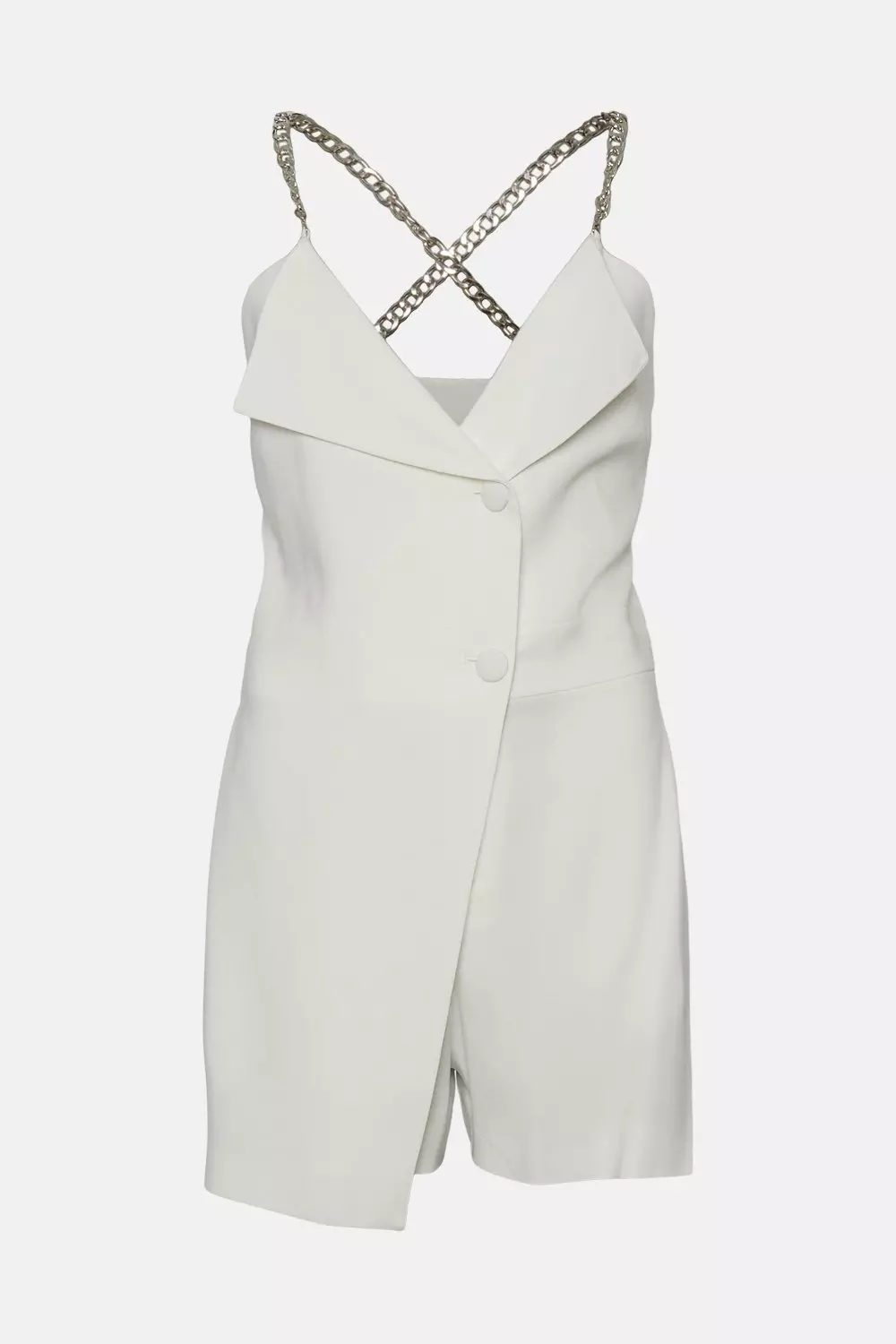 Compact Stretch Viscose Chain Strap Romper | Karen Millen