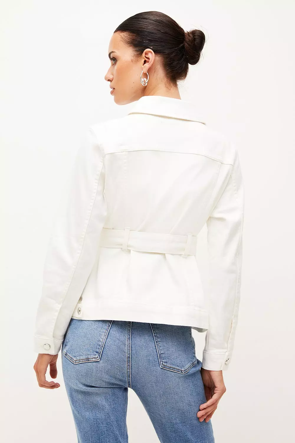 Petite Belted Denim Western Jacket | Karen Millen