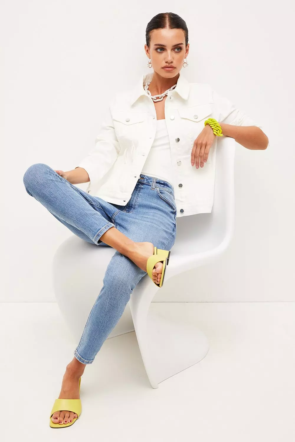 Petite Belted Denim Western Jacket | Karen Millen