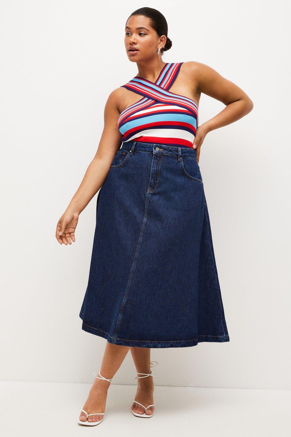 Karen millen a line denim skirt best sale