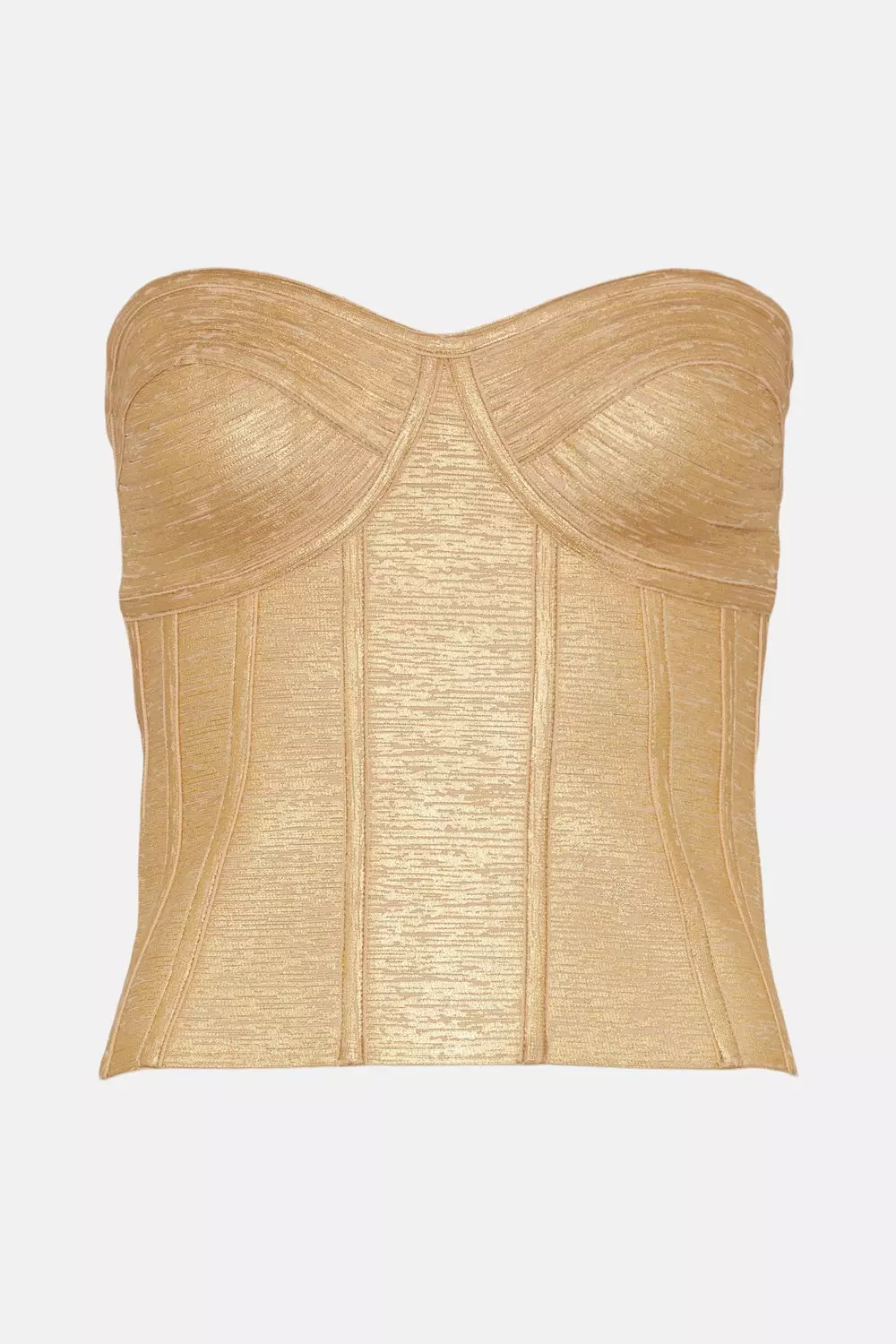 Foiled Bandage Bustier Knit Top | Karen Millen