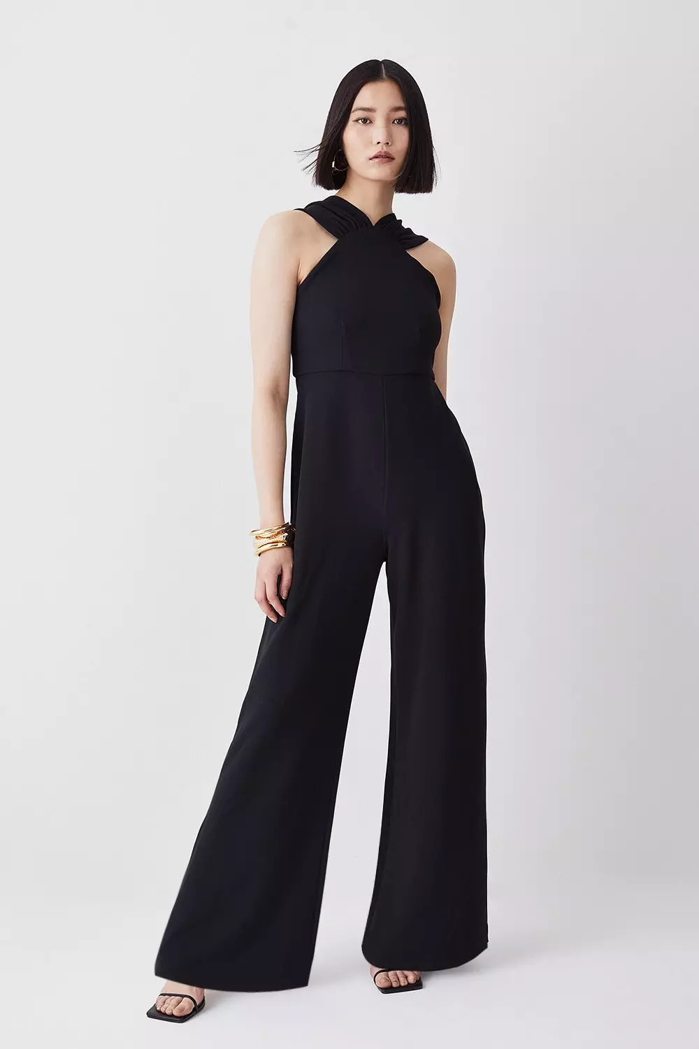 Halter wide leg jumpsuit online