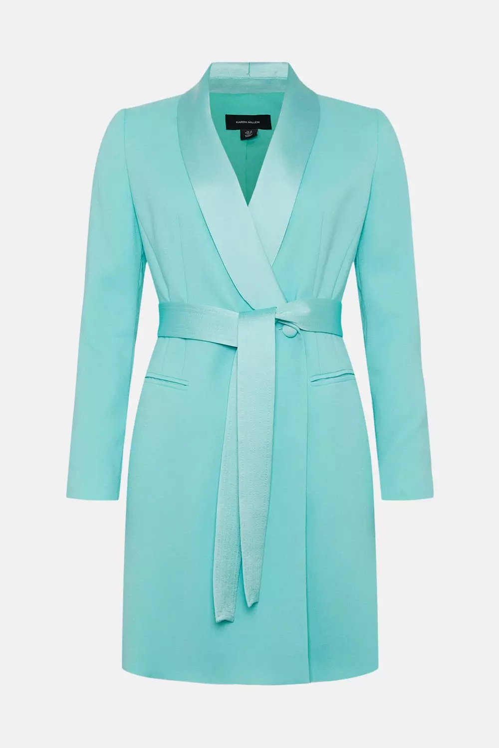 【KAREN MILLEN】タキシード ケープ ミディ ブレザー ドレス Clean Tailored Tuxedo Cape Sleeve Midi Blazer Dress | Karen