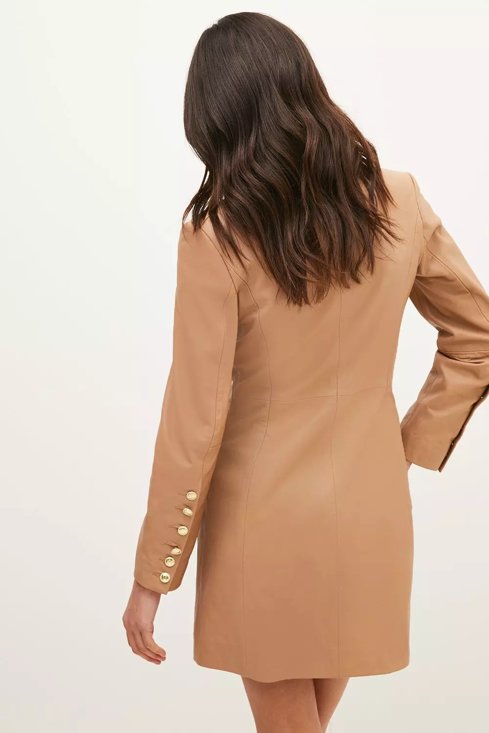 【KAREN MILLEN】ディテールシングルブレストジャケット Petite Leather Button Detail Blazer Mini Dress | Karen Millen