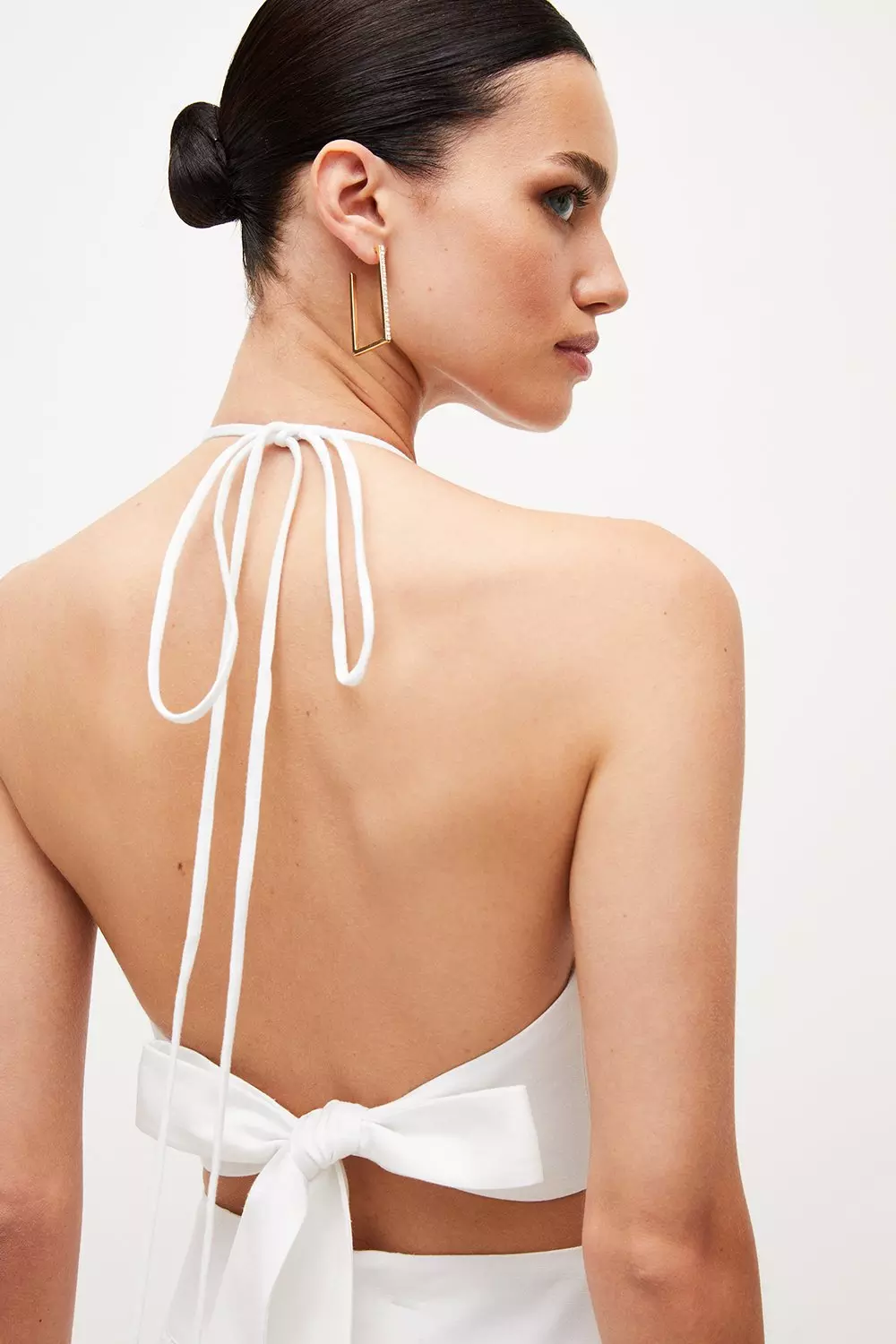 Petite Tailored Linen Blend Cut Out High Low Midaxi Dress