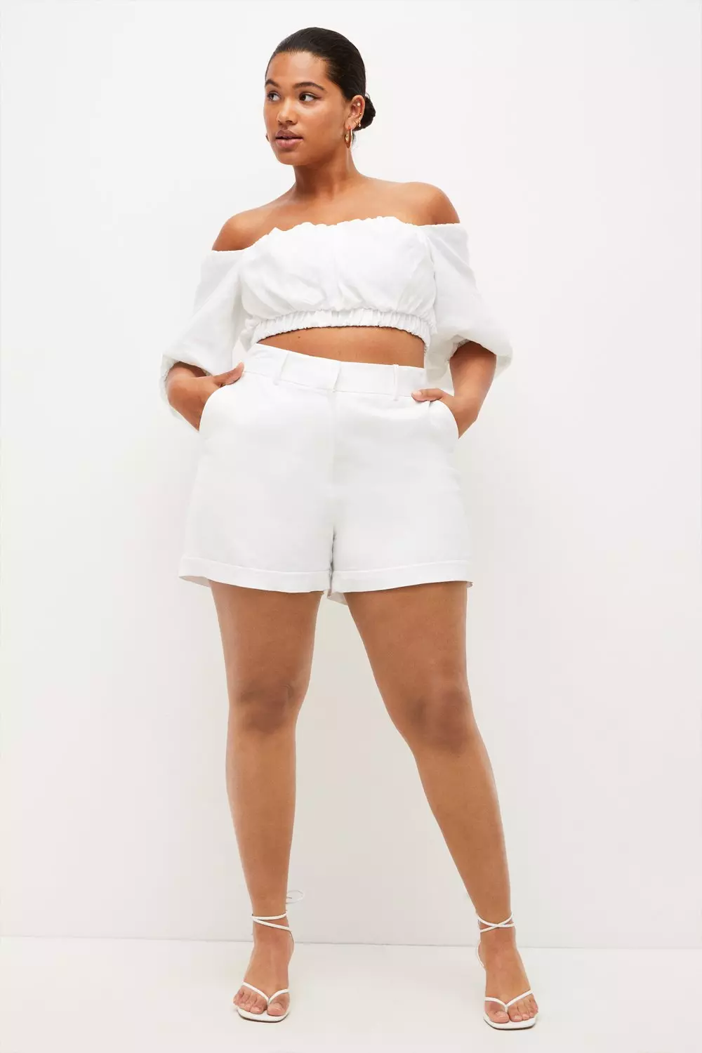 Plus size cut off shorts best sale