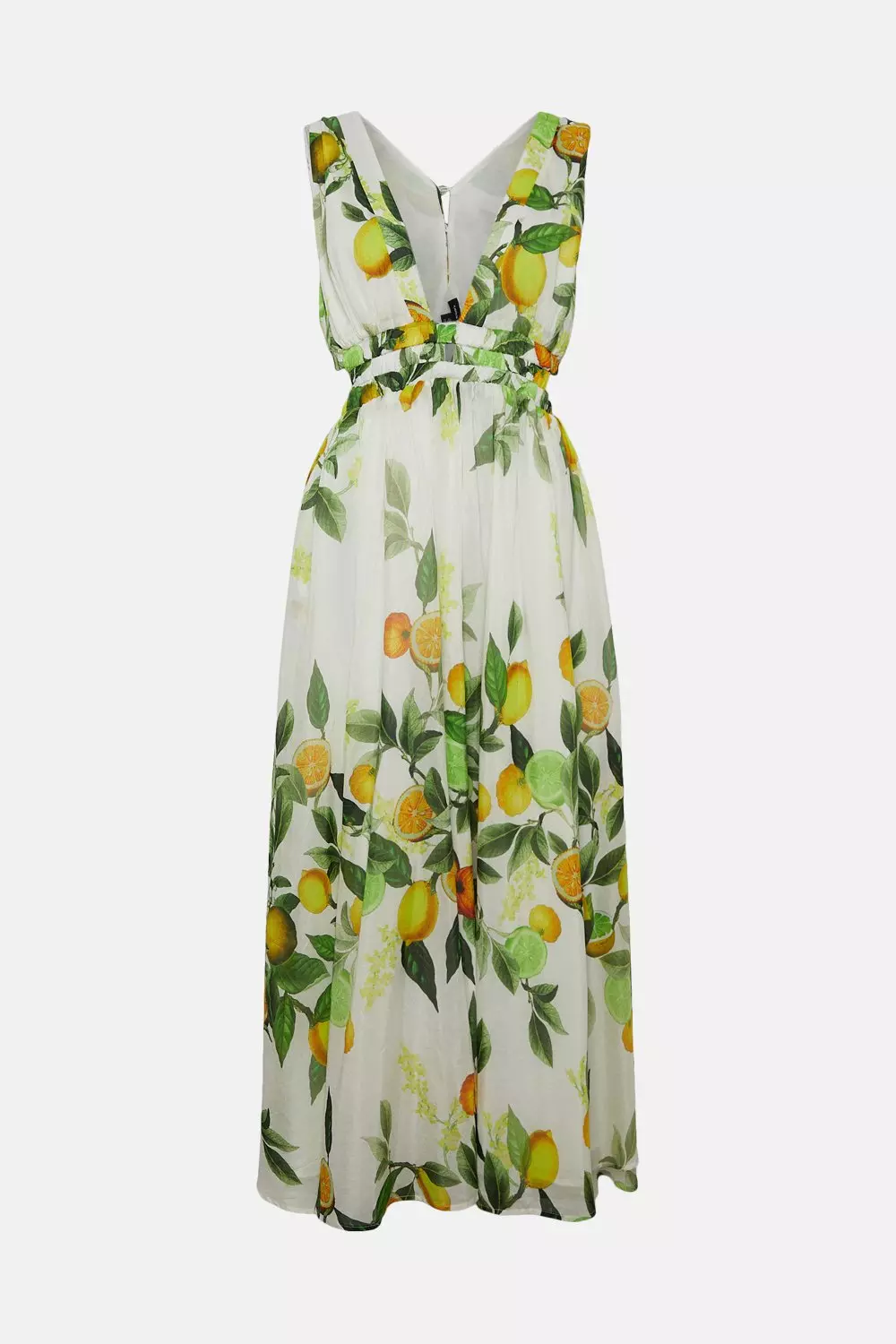 安心追跡【KAREN MILLEN】シルクコットン フローラル ミニドレス Trailing Floral Woven Plunge Maxi Dress | Karen Millen