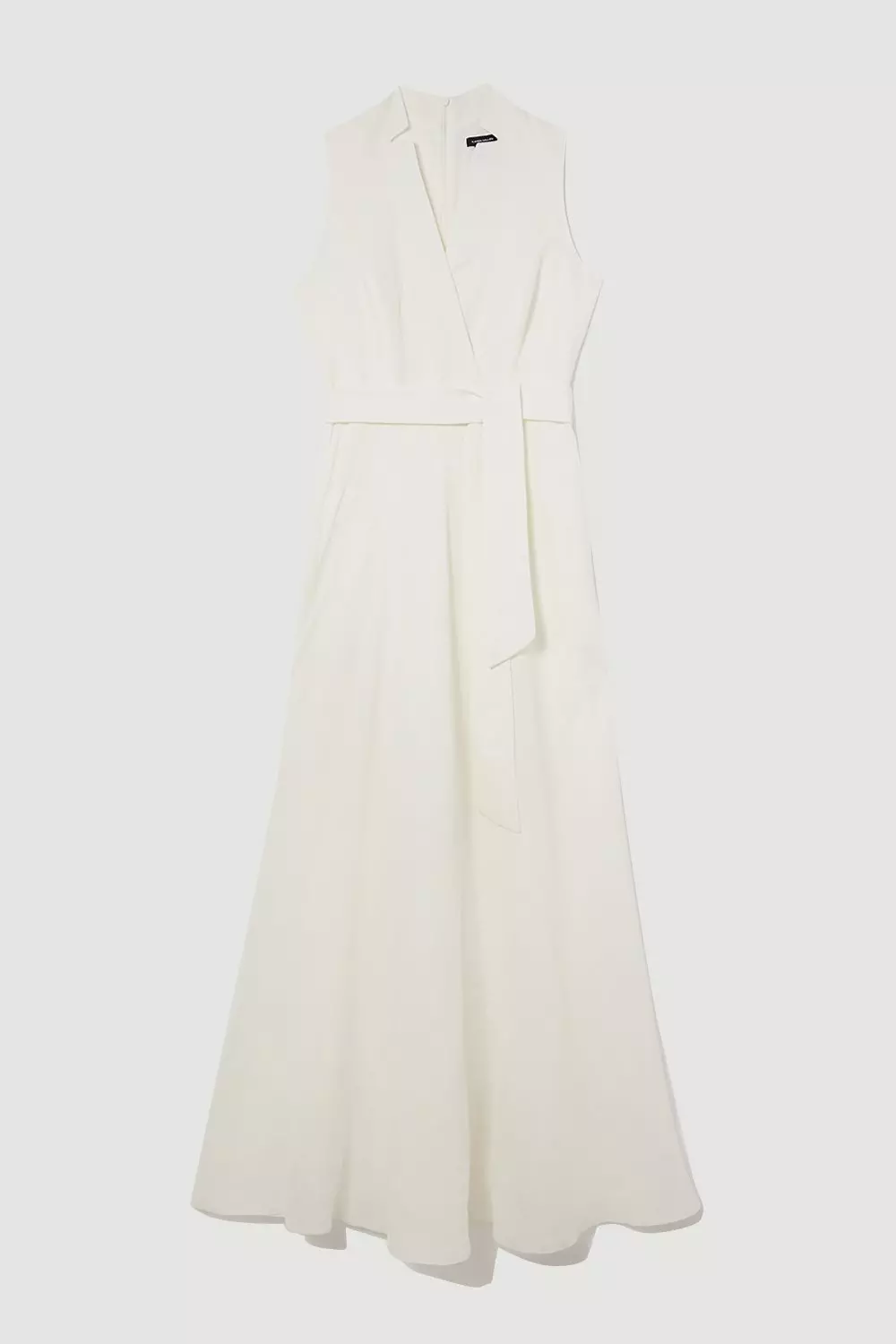 Lydia Millen Petite Linen Wrap Tie Waisted Maxi Dress