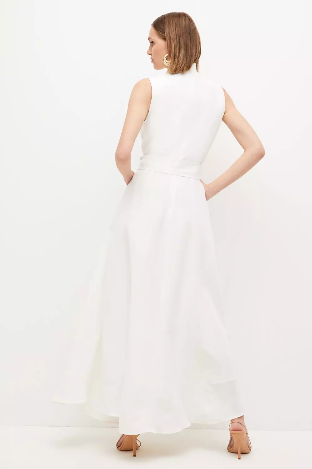 特価/完売前に【Karen Millen】リネン タブ ミディドレス KAREN MILLEN Karen Millen x Lydia Millen - Linen Floral