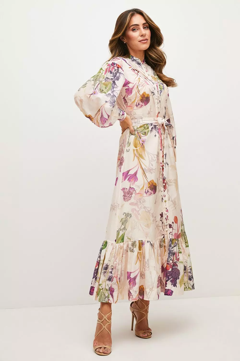 Karen Millen★Lydia Millenシルクコットンマキシドレス Lydia Millen Silk Cotton Botanical Maxi Dress | Karen Millen