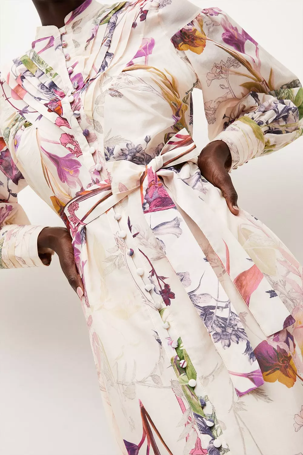 Lydia Millen Silk Cotton Botanical Maxi Dress | Karen Millen