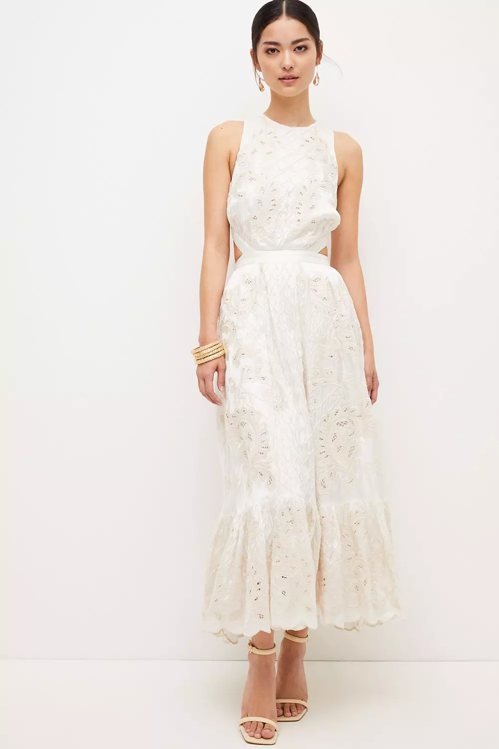 Ivory Lydia Millen Petite Mirrored Cutwork Midi alternative image