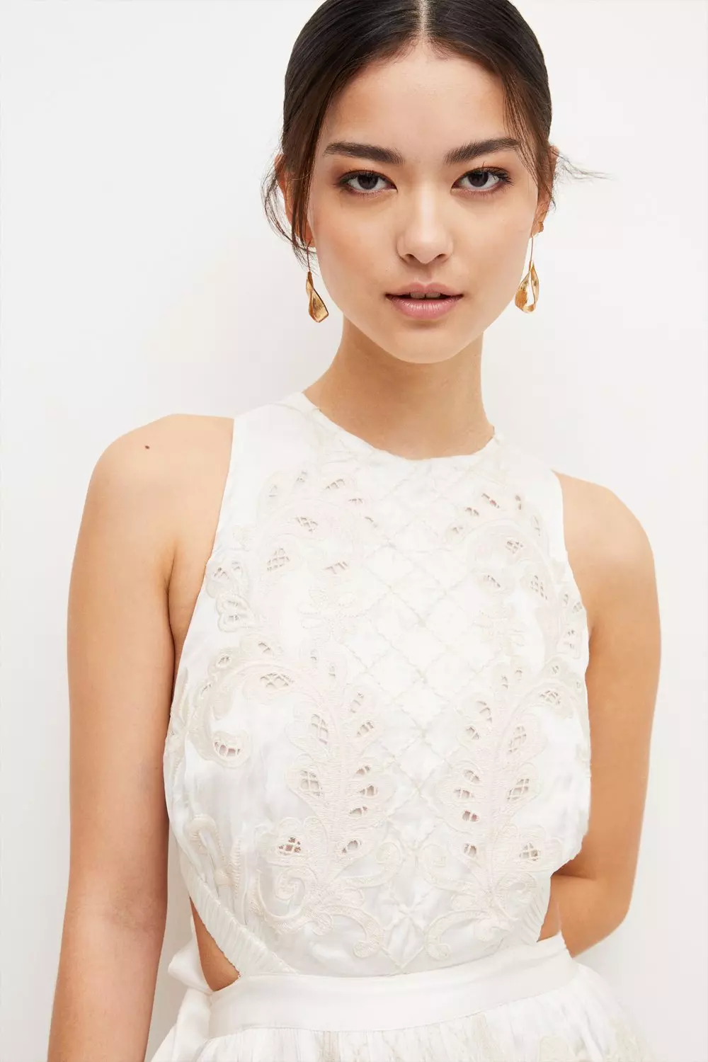 Ivory Lydia Millen Petite Mirrored Cutwork Midi alternative image