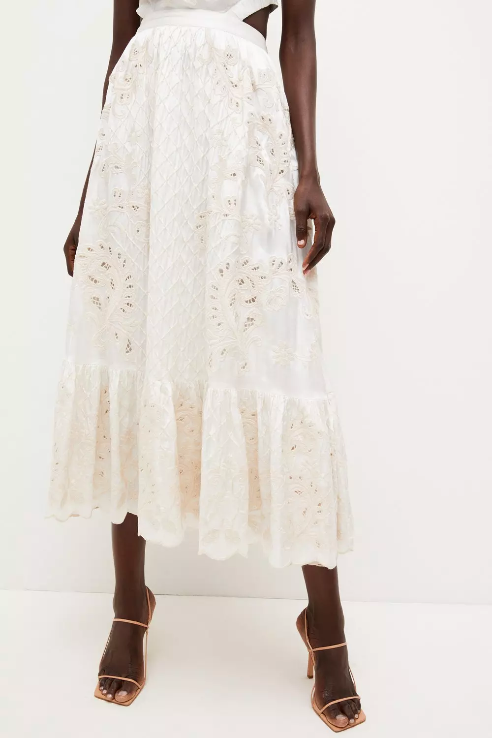Ivory Lydia Millen Petite Mirrored Cutwork Midi alternative image