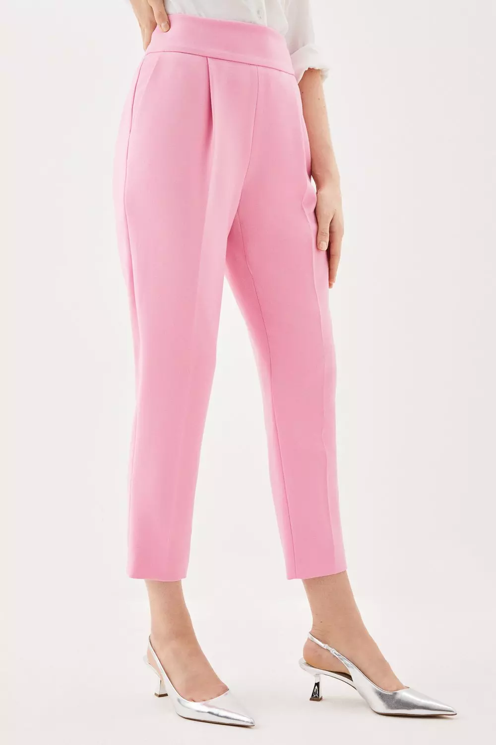 Compact Stretch Tailored Slim Leg Trousers | Karen Millen