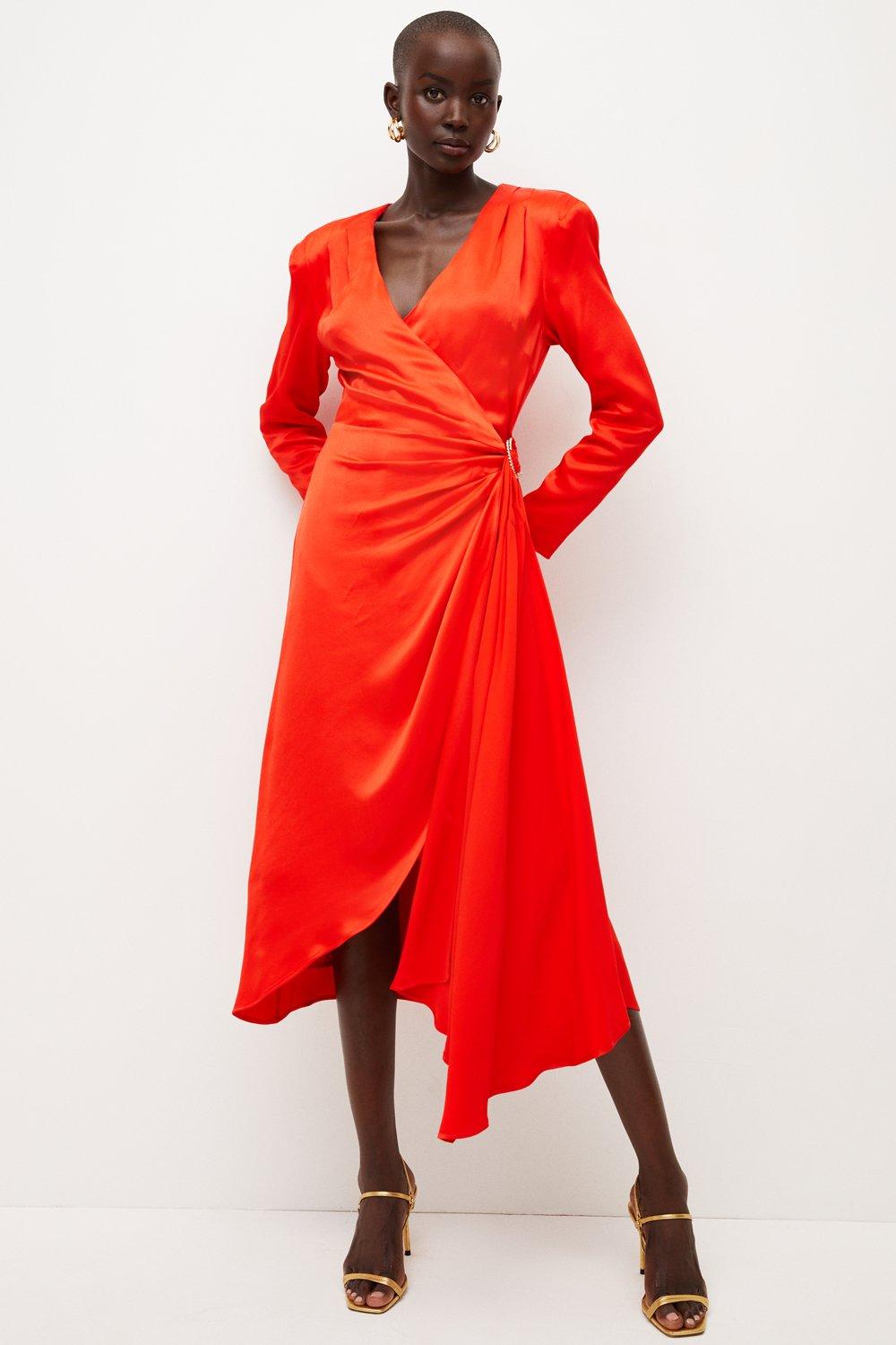 Long Sleeve Silk Dresses | Silk Dresses with Sleeves | Karen Millen