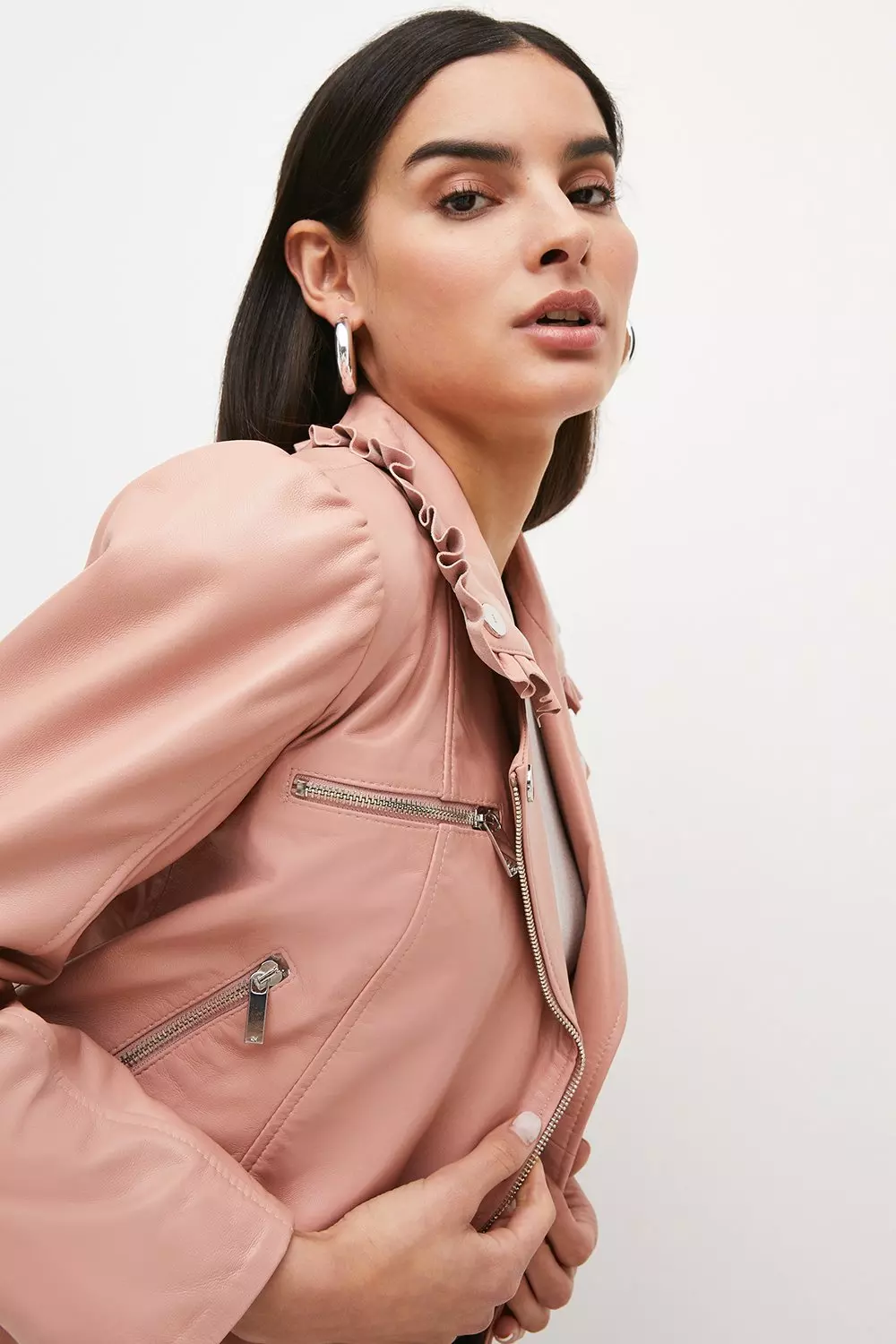 英国【Karen Millen】デニムベルト付きシングルブレストブレザー Karen Millen】デニム ジャガード フルスカート ベルトドレス