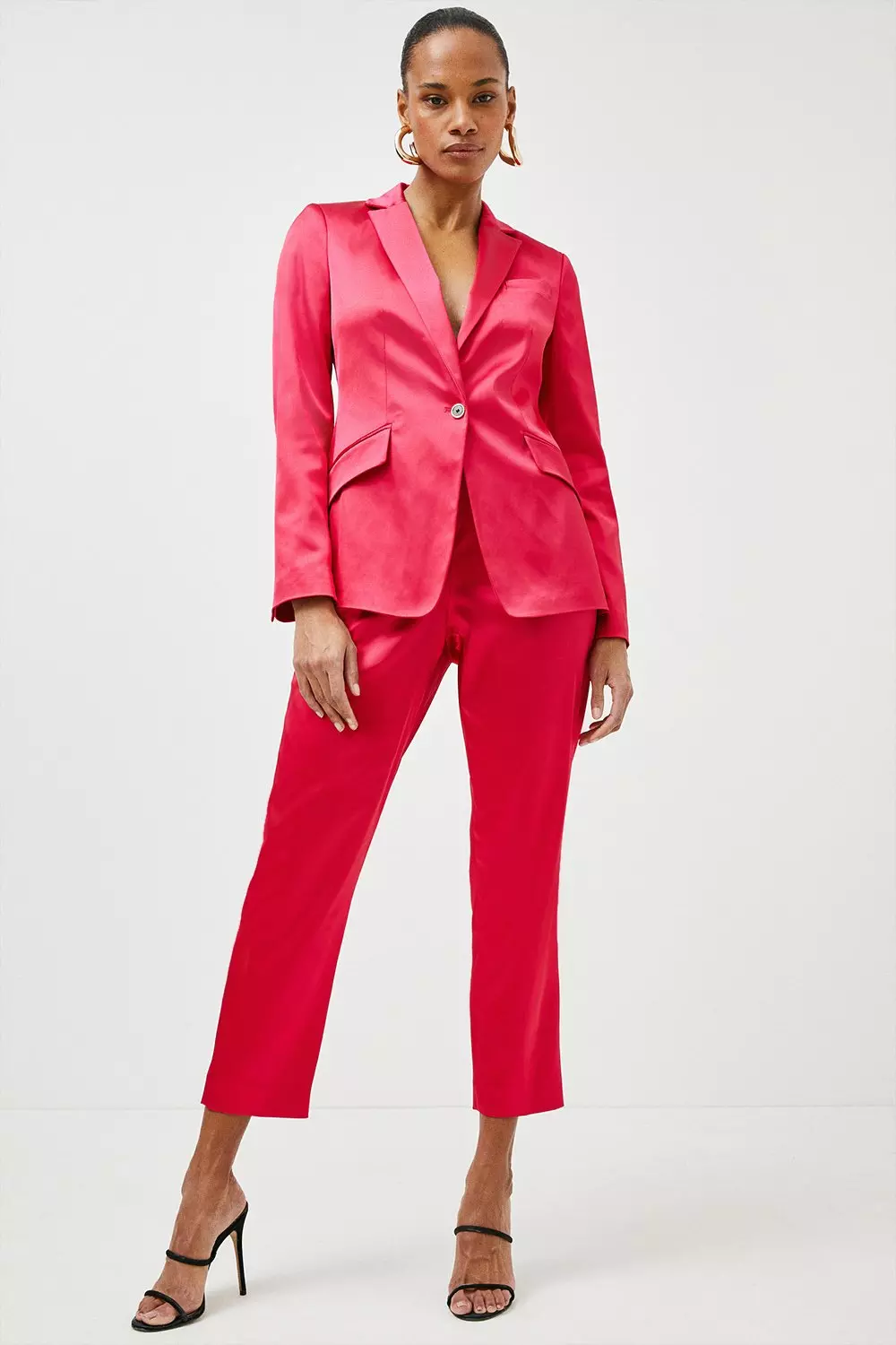 Red satin blazer hot sale