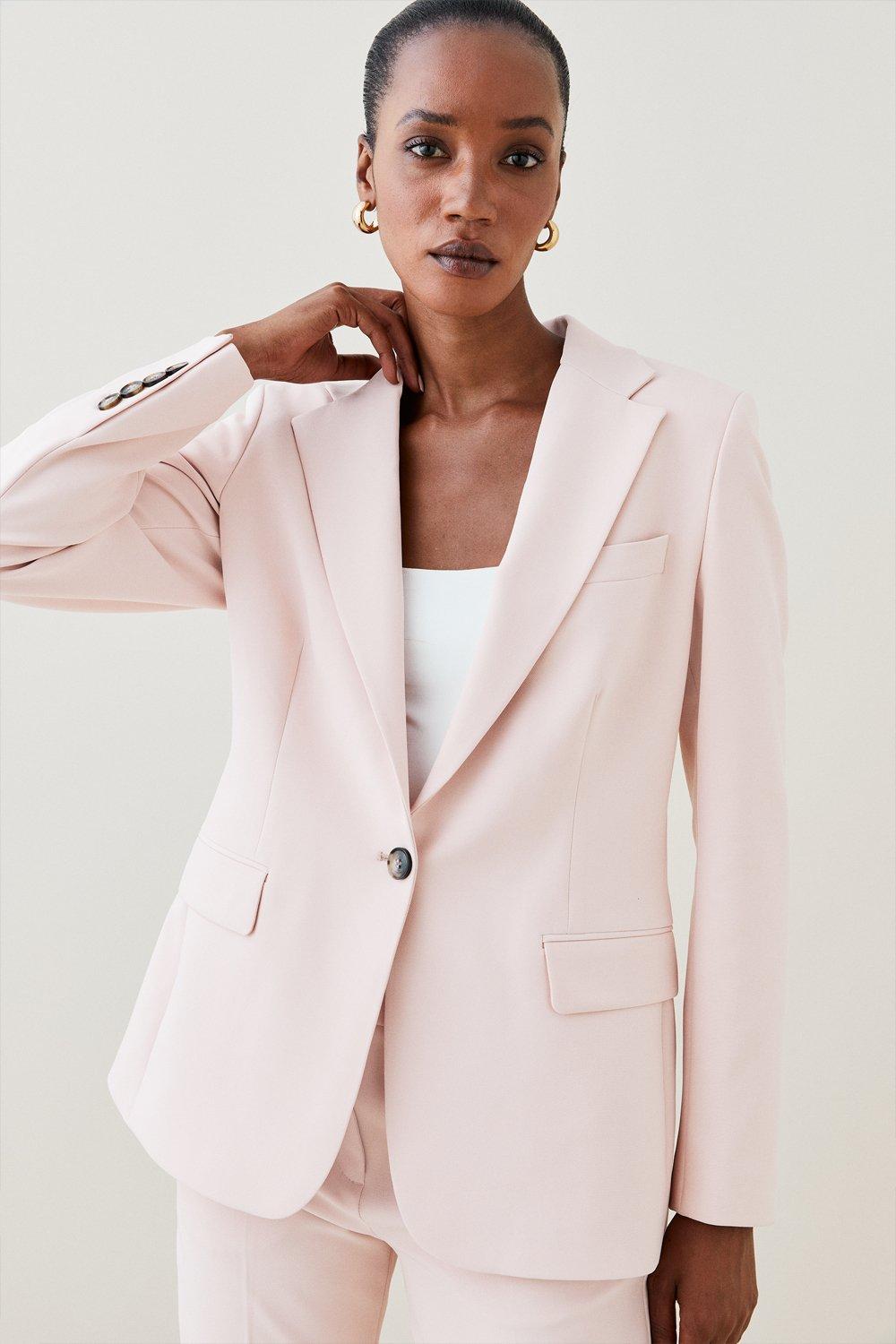 Blush Tailored Stretch Single Breasted Blazer 